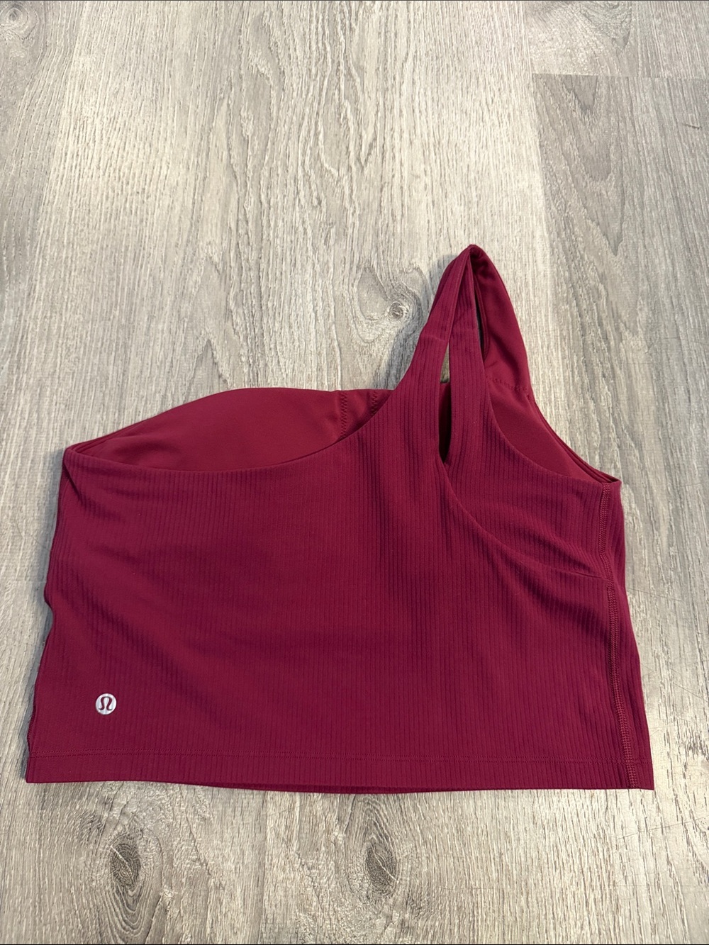 lululemon athletica One-Shoulder Ribbed align Crop Tank - Burgundy - Picture 2 of 3